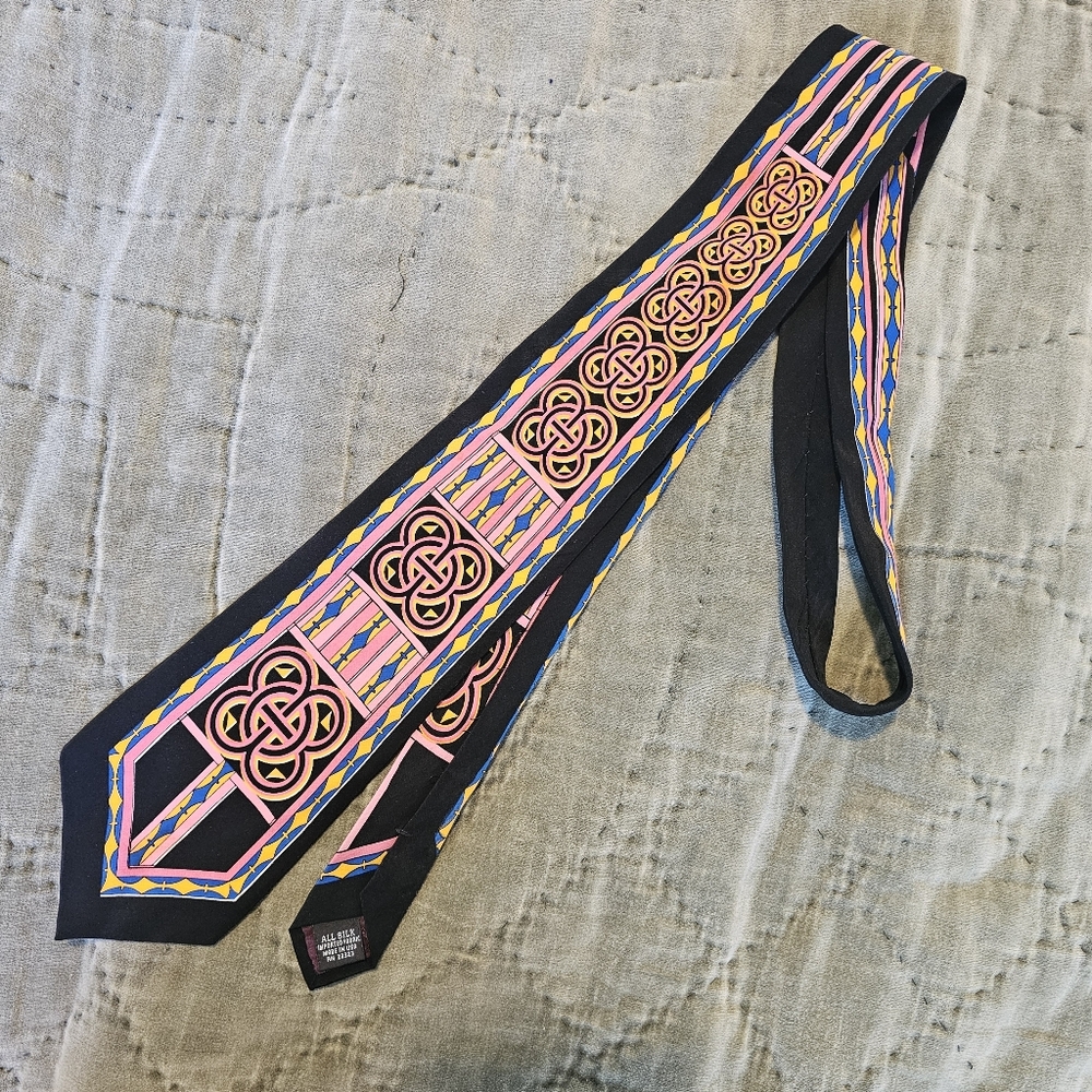 Rush Limbaugh No Boundaries Collection Colorful Silk Geometric Patterned Tie